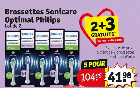 Offre: Brossettes Sonicare Optimal