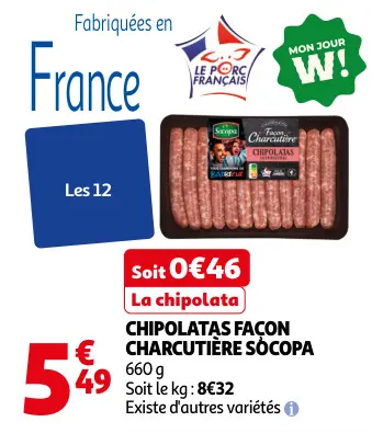 Offre: Chipolatas facon charcutière