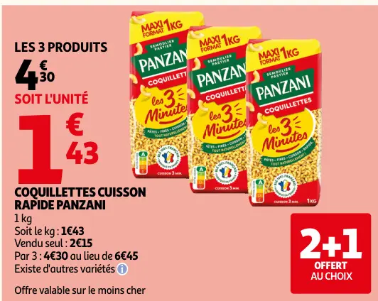 Offre: Coquillettes cuisson rapide