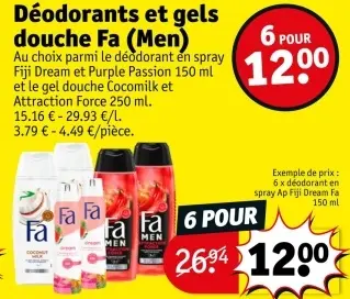 Offre: Fa (men) deodorant en douche