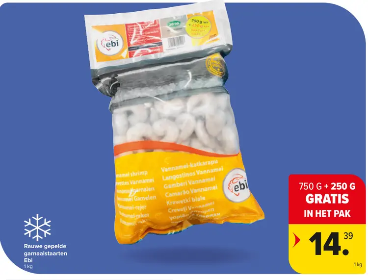 Promotie: Rauwe gepelde garnaalstaarten