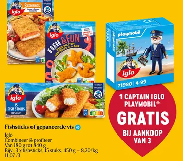 Aanbieding: Fishsticks of gepaneerde vis