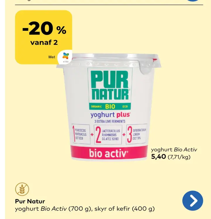 Promotie: Pur Natur Bio activ, skyr of kefir