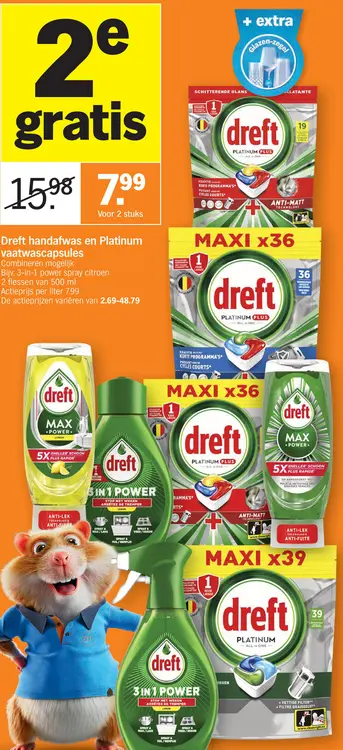 Offre: Dreft handafwas en Platinum vaatwascapsules