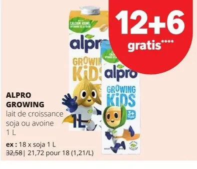 Offre: Lait de croissance