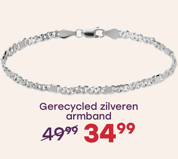 Aanbieding: Gerecycled zilveren armband gourmetschakel.  