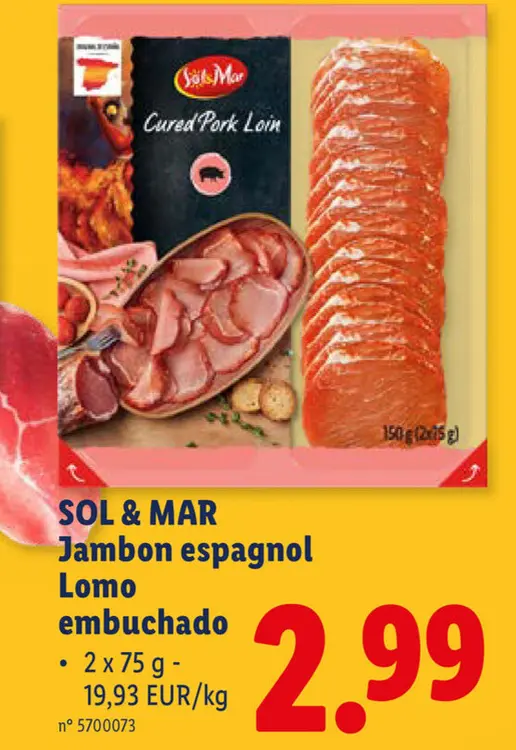 Offre: Jambon espagnol Lomo embuchado