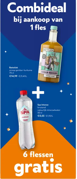 Promotie: Batteliek siroop gember-kurkuma + Spa Intense gratis