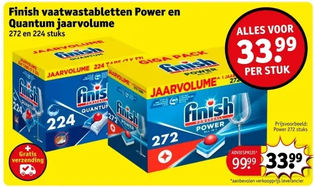 Aanbieding: Vaatwastabletten Power en Quantum jaarvolume