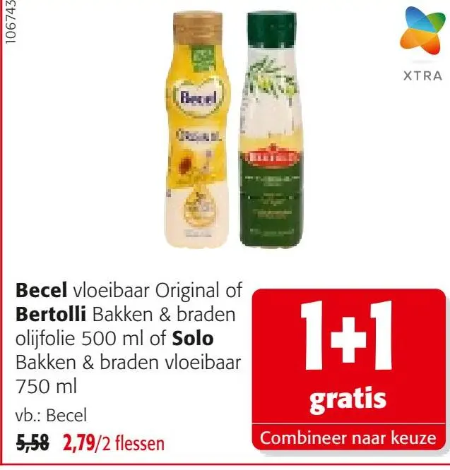 Promotie: Vloeibaar Original of Bertolli Bakken & braden olijfolie of Solo bakken en branden vloeibaar