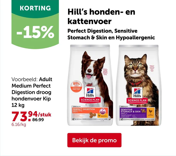 Promotie: Honden- en kattenvoer Perfect Digestion, Sensitive Stomach & Skin en Hypoallergenic