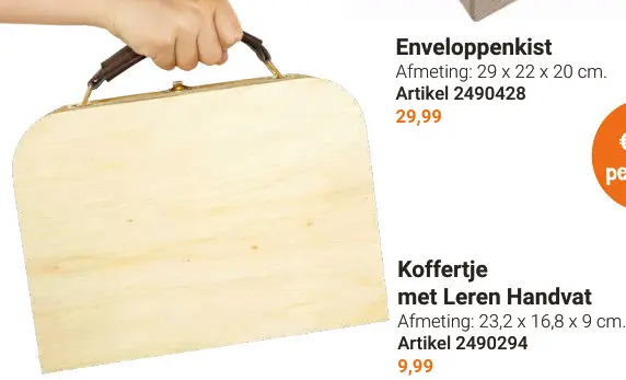 Aanbieding: Koffertje met Leren Handvat