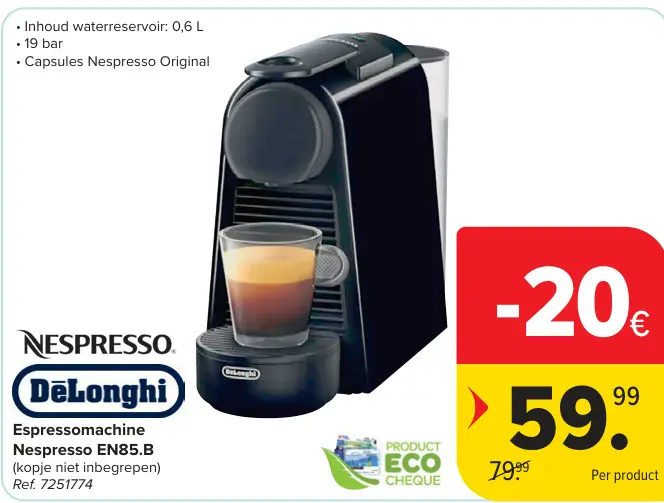 Promotie: Espressomachine Nespresso EN85.B