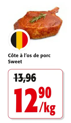 Offre: Côte à l'os de porc Sweet