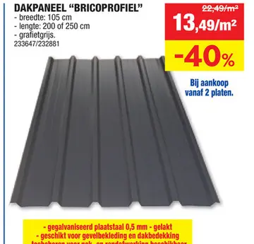 Aanbieding: Dakpaneel "bricoprofiel"