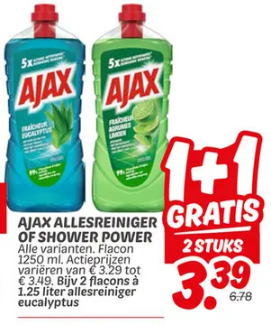 Aanbieding: Ajax allesreiniger of shower power