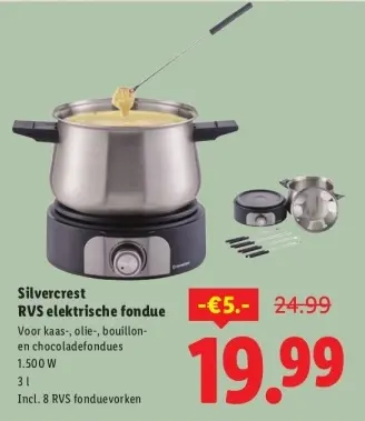 Aanbieding: RVS elektrische fondue