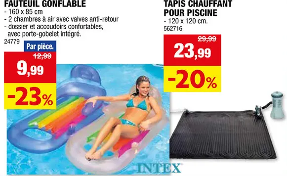Offre: Intex King Kool Lounge fauteuil gonflable 85x160 cm