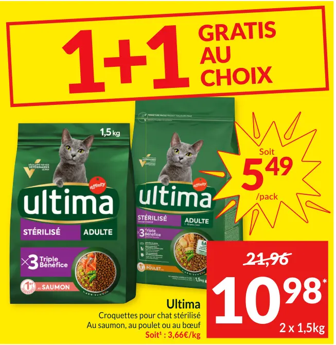 Offre: Croquettes pour chat stérilisé