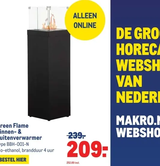 Aanbieding: Green Flame binnen- & buitenverwarmer