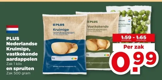 Aanbieding: Kruimige, vastkokende aardappelen en spruiten