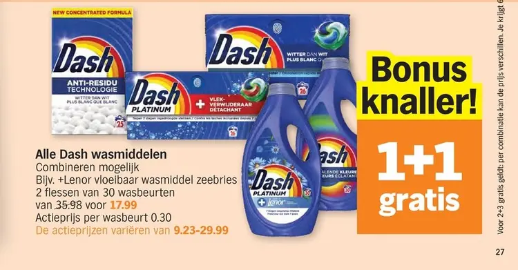 Promotie: Alle Dash wasmiddelen