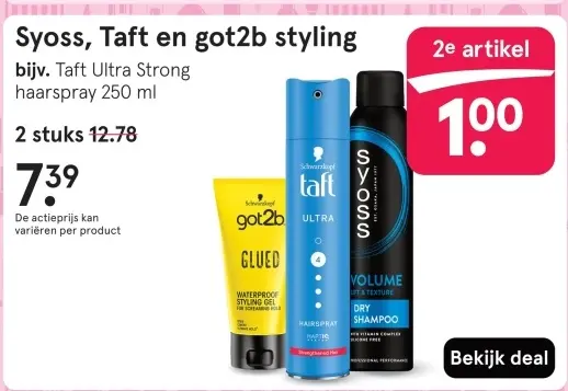 Aanbieding: Syoss, Taft en got2b styling