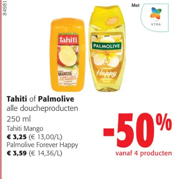 Aanbieding: Tahiti of Palmolive alle doucheproducten