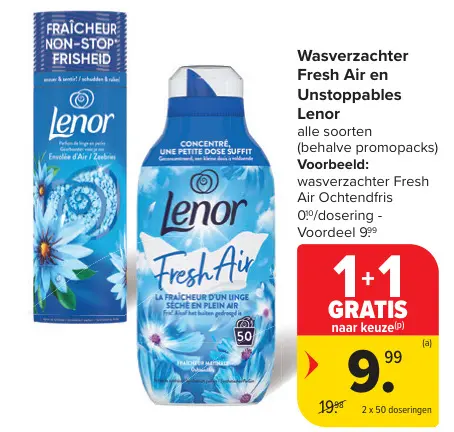 Promotie: Wasverzachter Fresh Air en Unstoppables