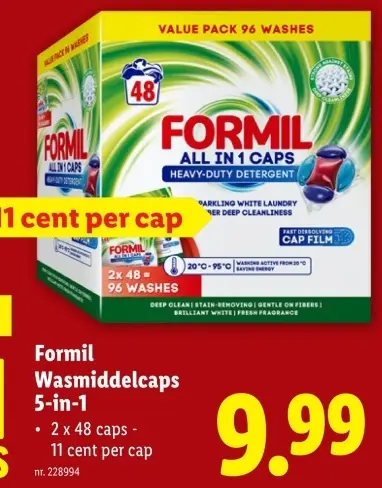 Aanbieding: Formil Wasmiddelcaps 5-in-1