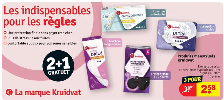 Offre: Produits menstruels