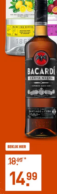 Aanbieding: Bacardí Carta Negra 70CL