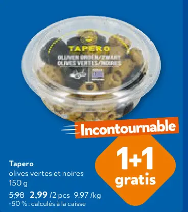 Offre: olives vertes et noires