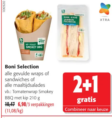 Promotie: Gevulde wraps of sandwiches of maaltijdsalade