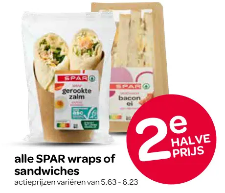 Aanbieding: SPAR wraps or sandwiches
