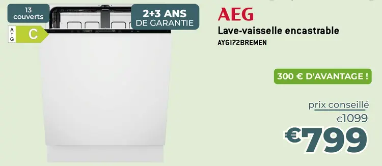 Offre: Lave-vaisselle encastrable