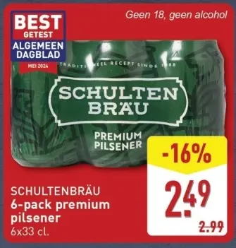 Aanbieding: SCHULTENBRÄU 6-pack premium pilsener