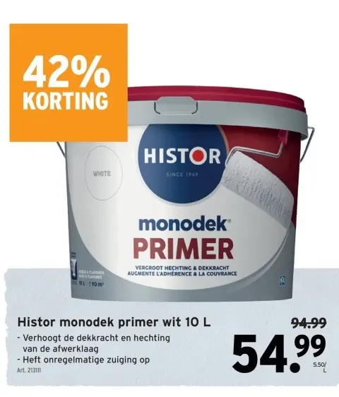 Promotie: Histor monodek primer wit