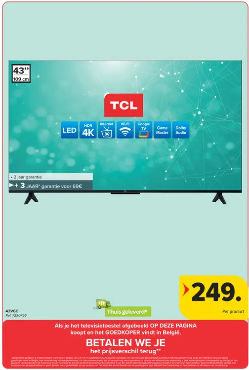 Promotie: TCL TV 43V6C