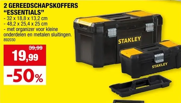 Promotie: Stanley Essential Toolbox gereedschapskoffer 2 stuks