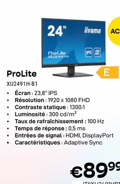 Offre: ProLite XU2491H-B1