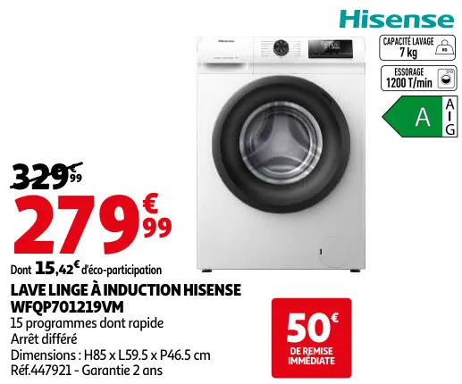 Promotie: Lave linge à induction