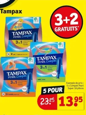 Offre: Tampax Pearl Compak