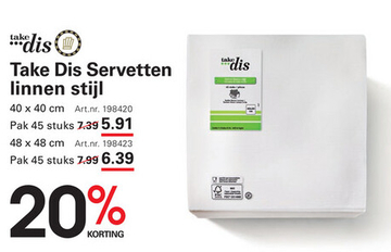 Aanbieding: Take Dis Servetten linnen stijl