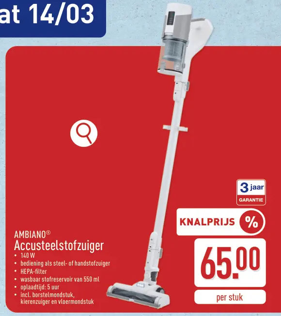 Promotie: Accusteelstofzuiger