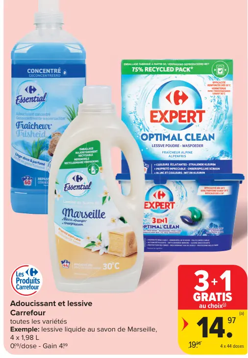 Offre: Adoucissant et lessive