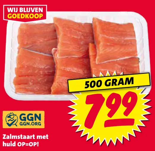 Aanbieding: Zalmstaart met huid