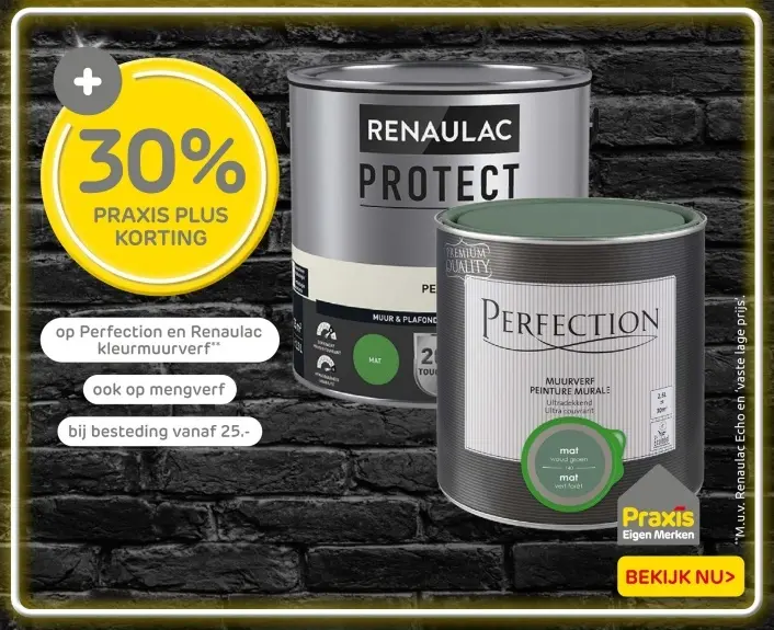 Aanbieding: Perfection en Renaulac kleurmuurverf