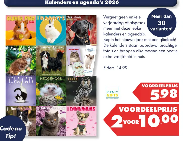 Aanbieding: Kalenders en agenda's 2026