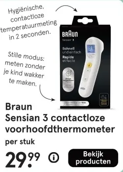 Aanbieding: Sensian 3 contactloze voorhoofdthermometer